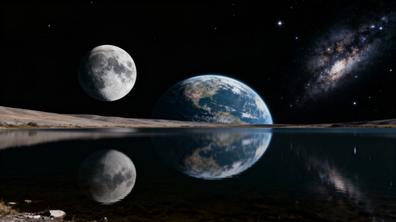 月地倒影 星河共舞图片