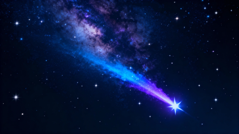 彗星划破星河夜图片