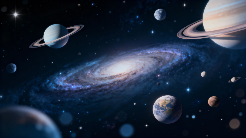 星河璀璨 行星共舞宇宙间图片