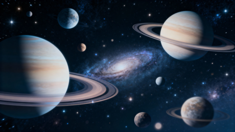 星河璀璨 行星环舞宇宙间图片