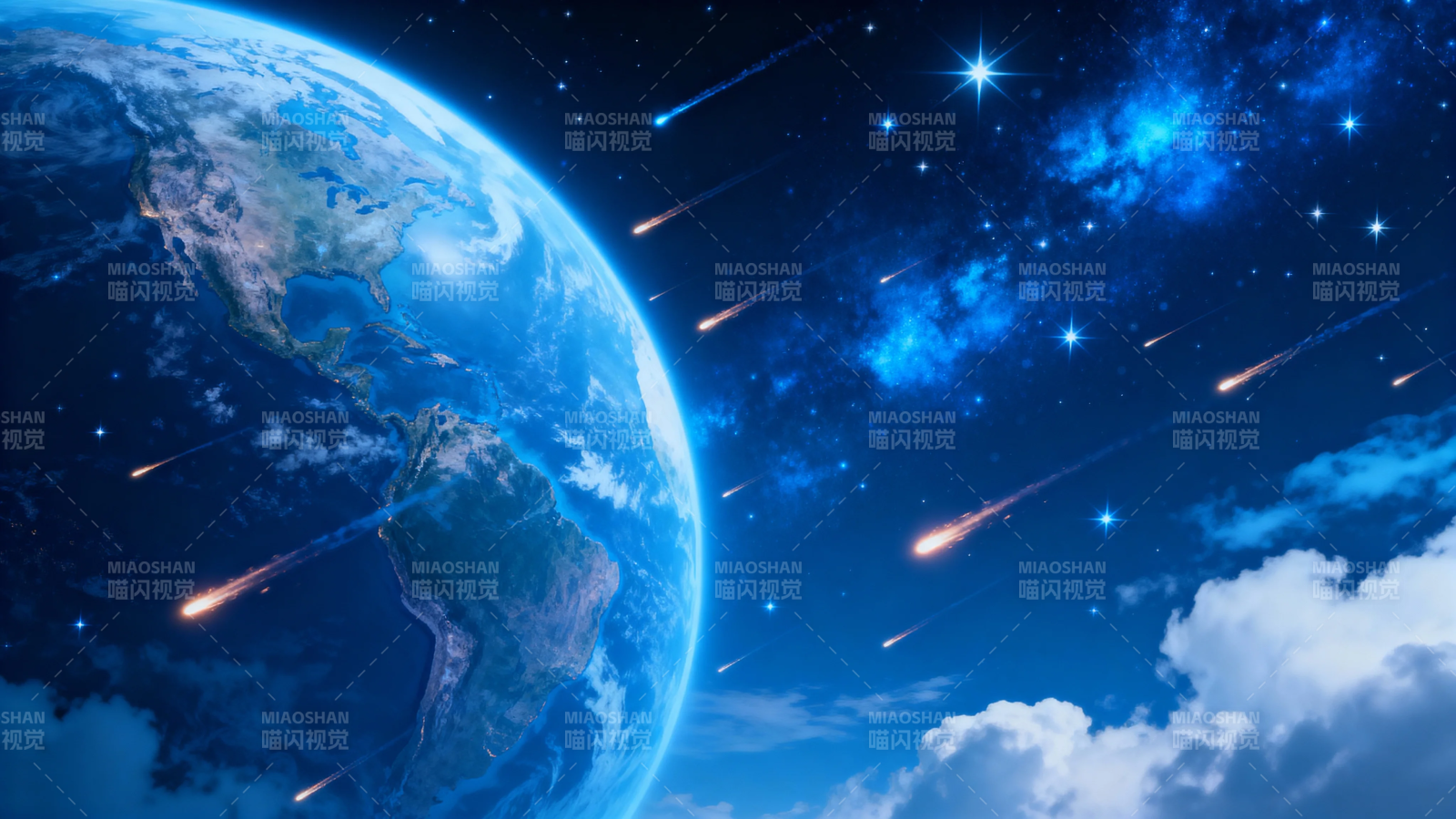 地球流星雨夜空奇观图片
