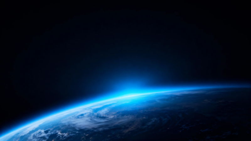 地球蓝光弧 宇宙静谧美图片