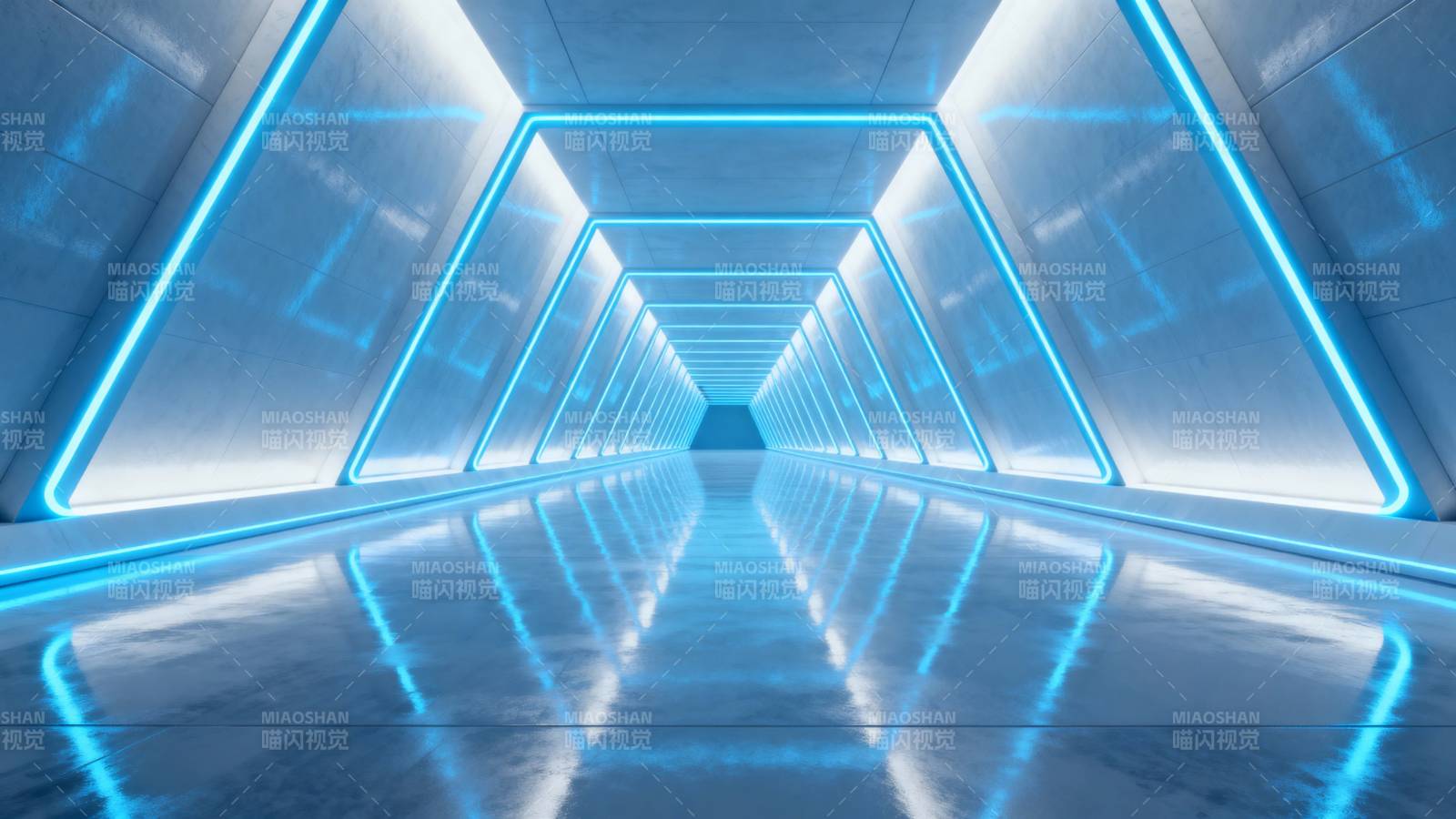蓝光隧道 未来科技感图片