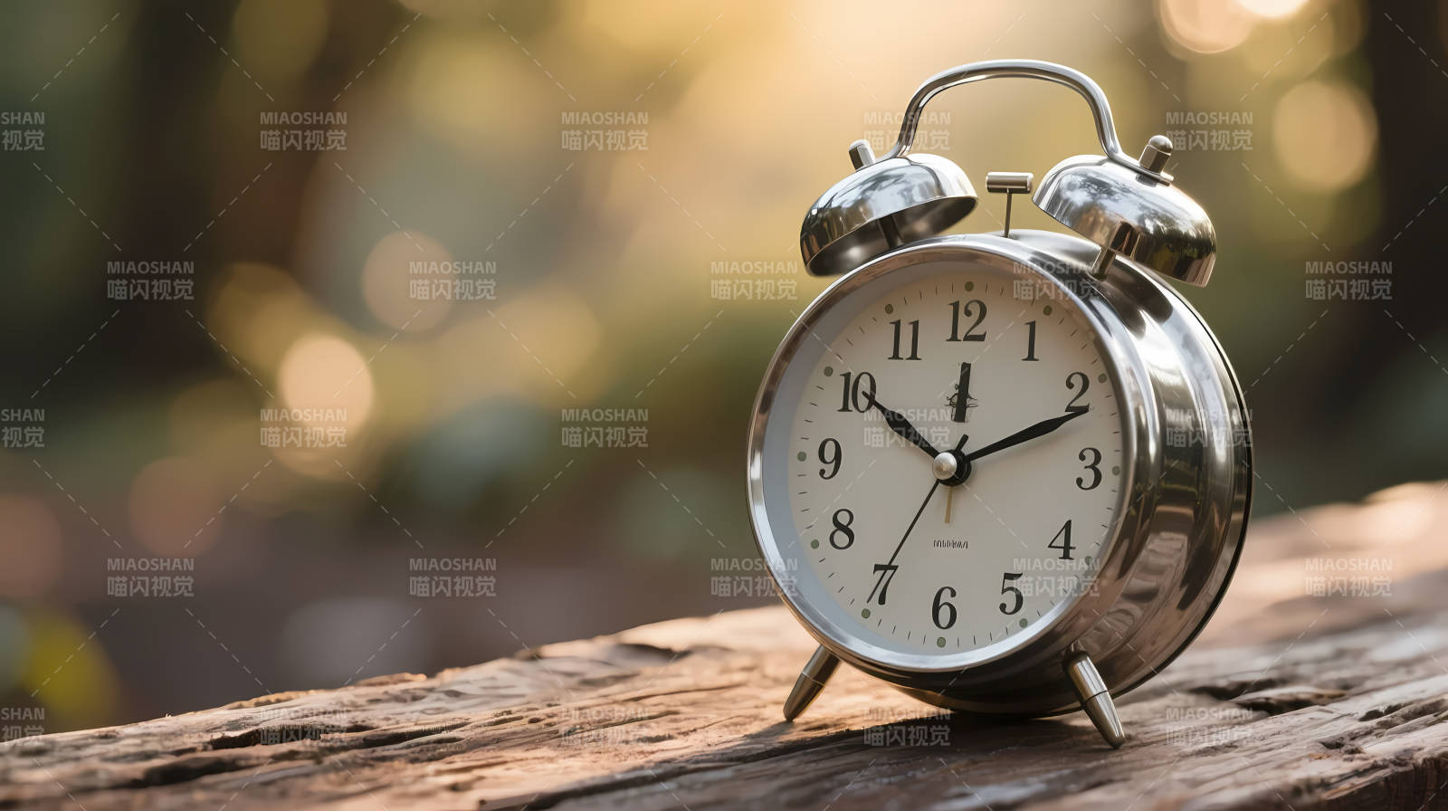 晨光中的复古闹钟图片