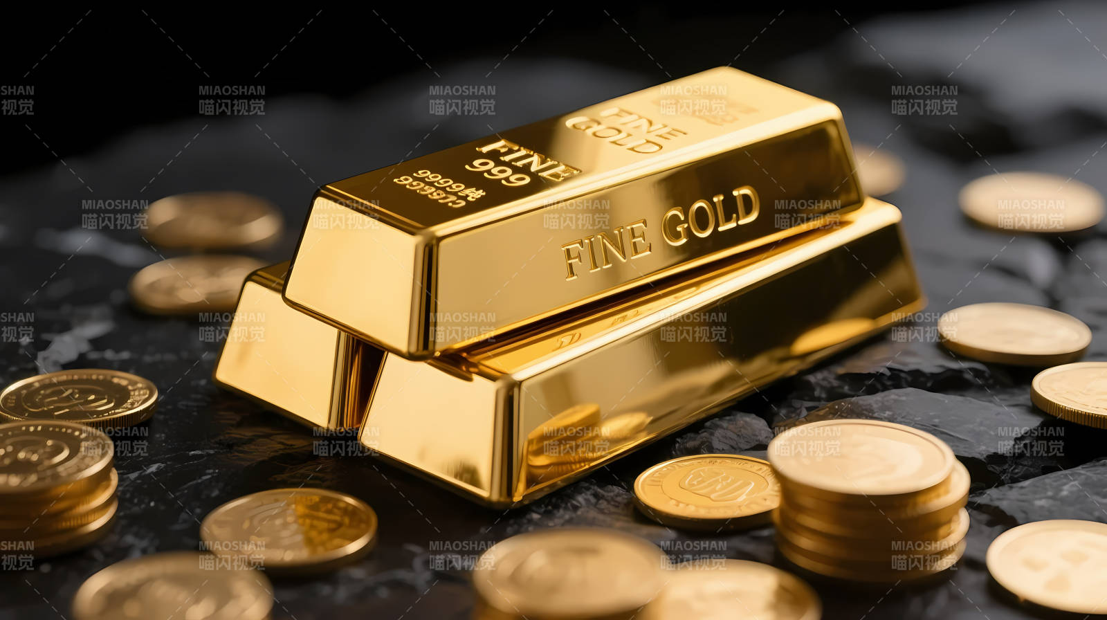 金条金币堆叠 财富象征图片
