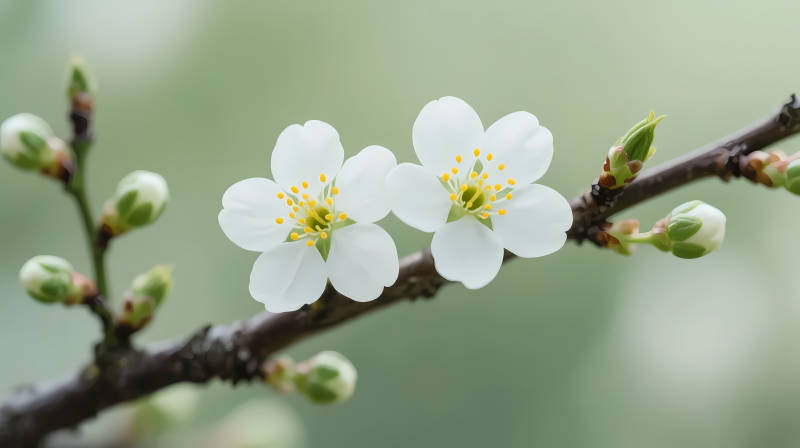 春花初绽 洁白芬芳图片