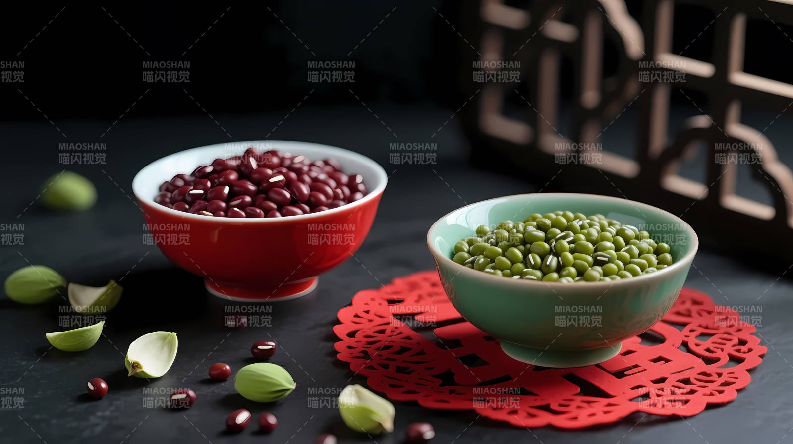 红豆绿豆 传统养生双宝图片