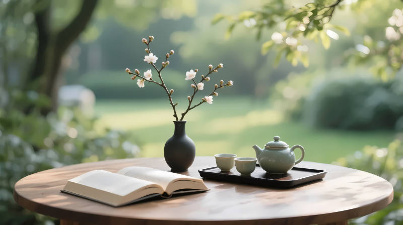 庭院茶书 静享春光图片