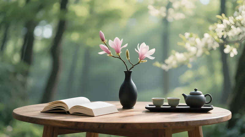 林间茶书花 静享慢时光图片