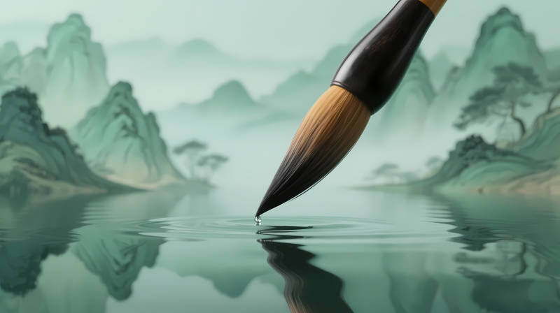 笔尖点水 山水入画来图片
