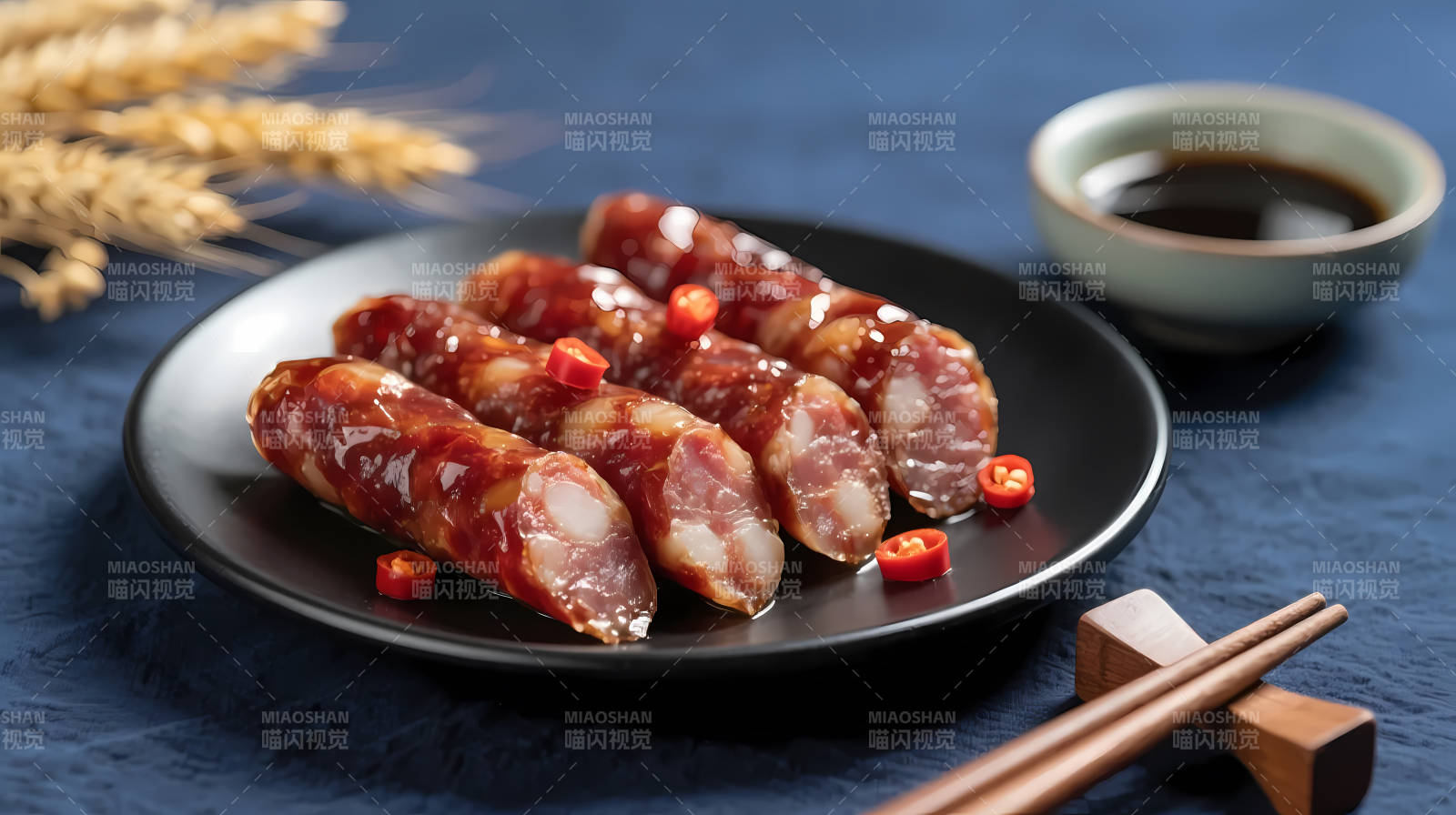 腊肠配酱油 麦穗衬香浓图片