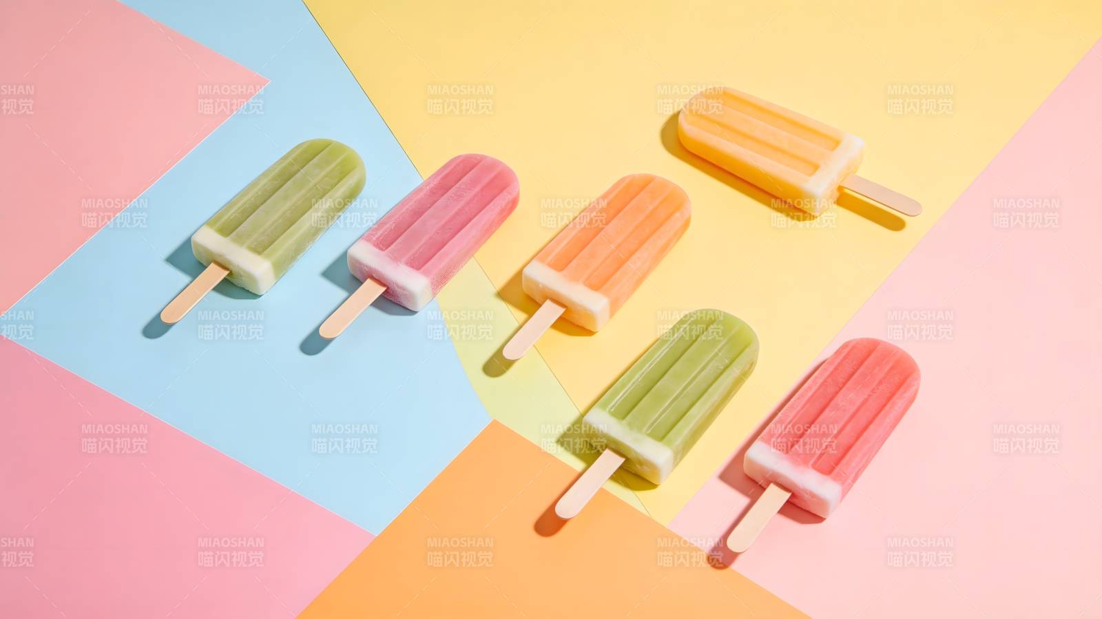 彩色冰棍夏日清凉甜图片