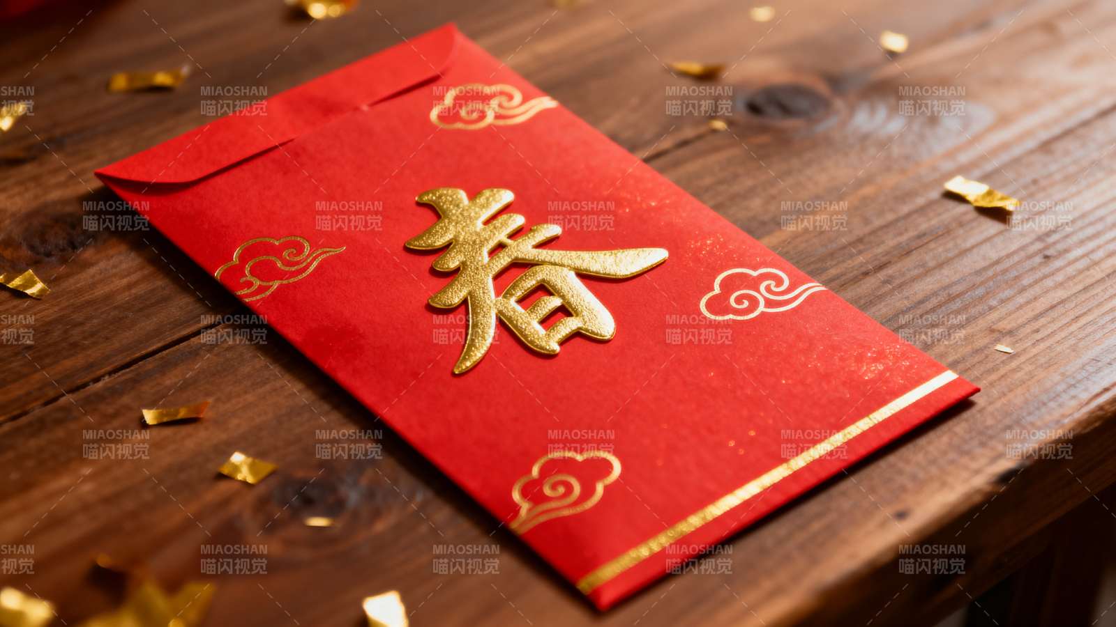 红包装春 金箔迎春图片