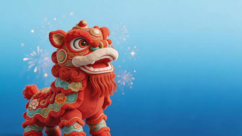 红狮舞春 喜庆吉祥图片