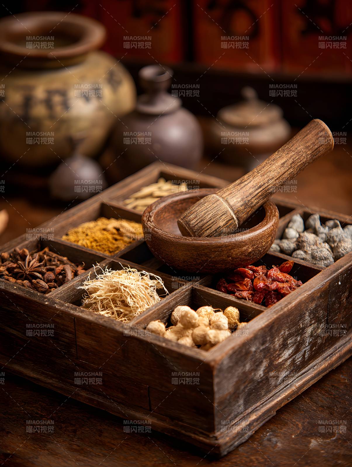 中药研磨盒 古法药材配伍图片