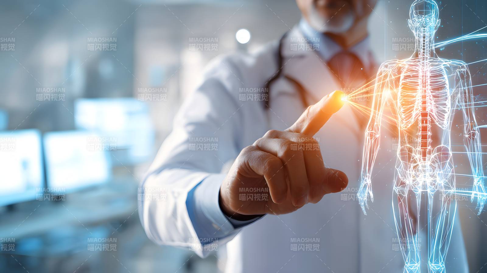 医生触控全息人体模型图片