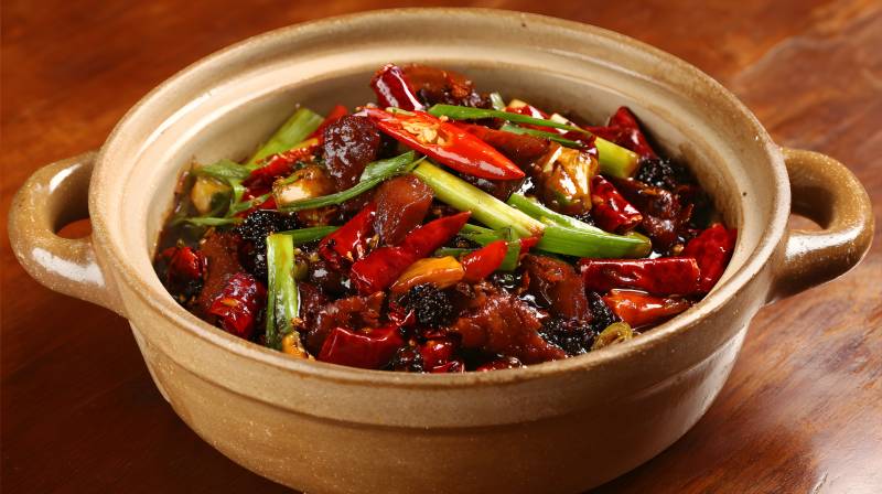 香辣砂锅菜 色香味俱全图片