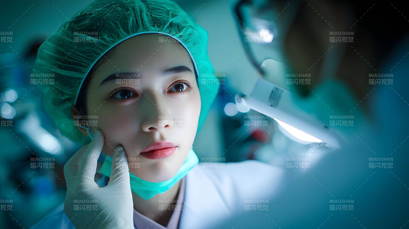 手术室中的专注凝视图片