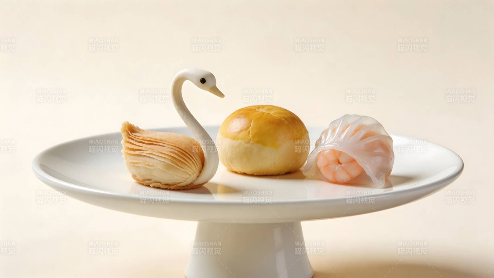 天鹅点心盘 精致三味赏图片
