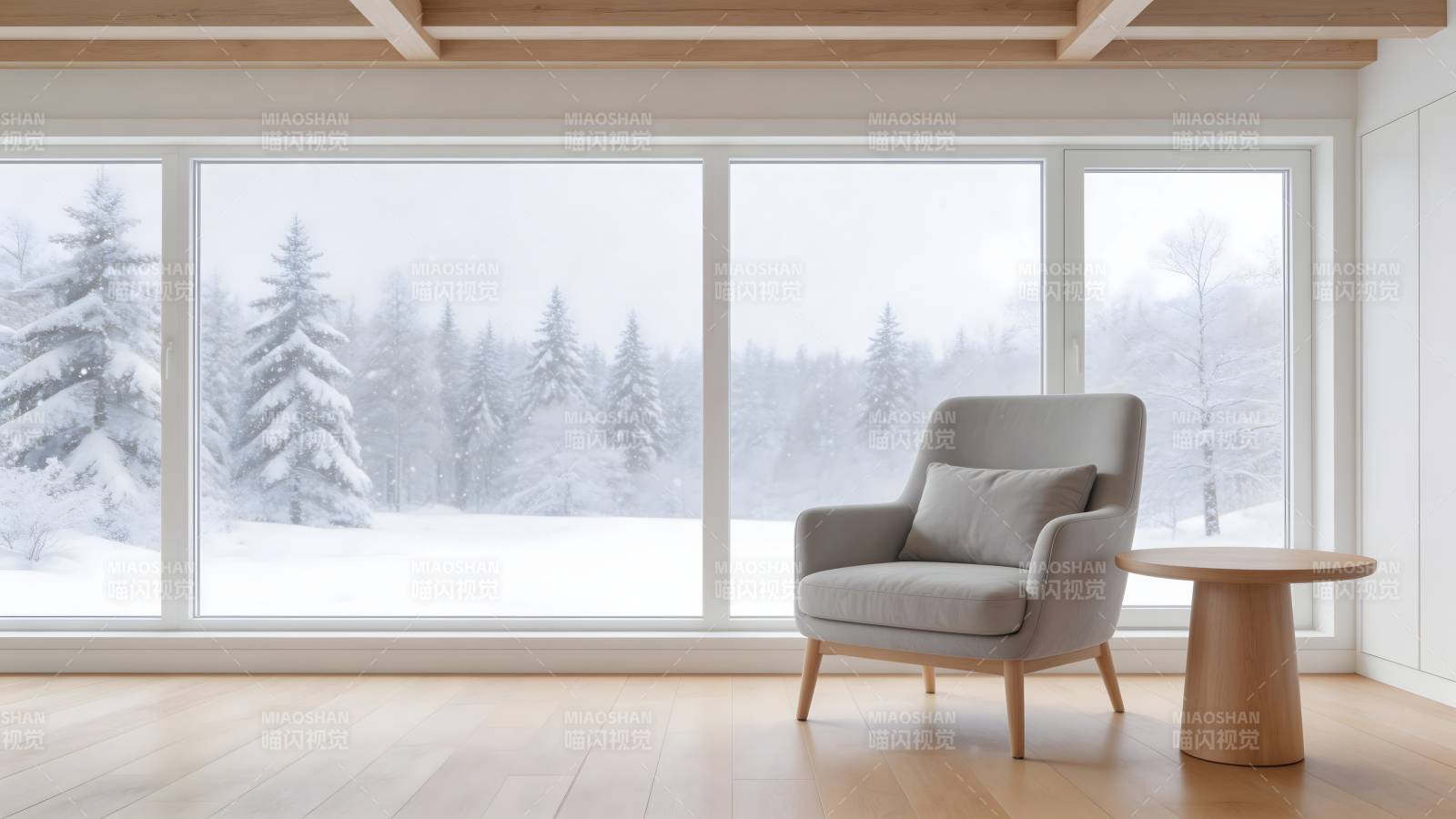 雪景窗边静享时光图片