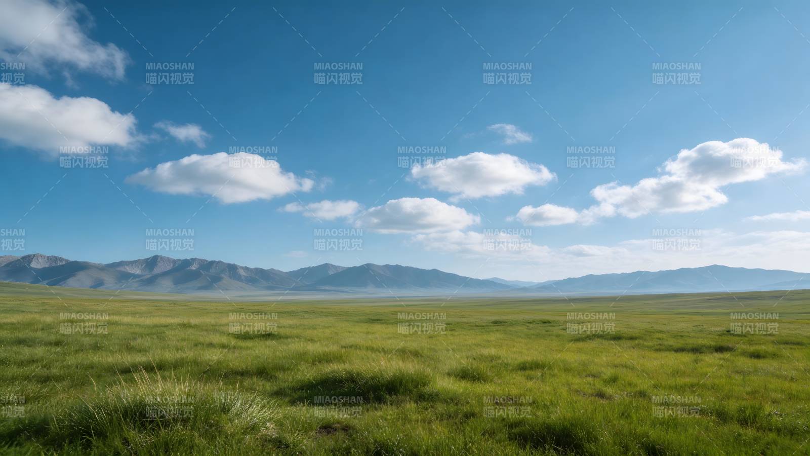草原辽阔 远山如黛图片