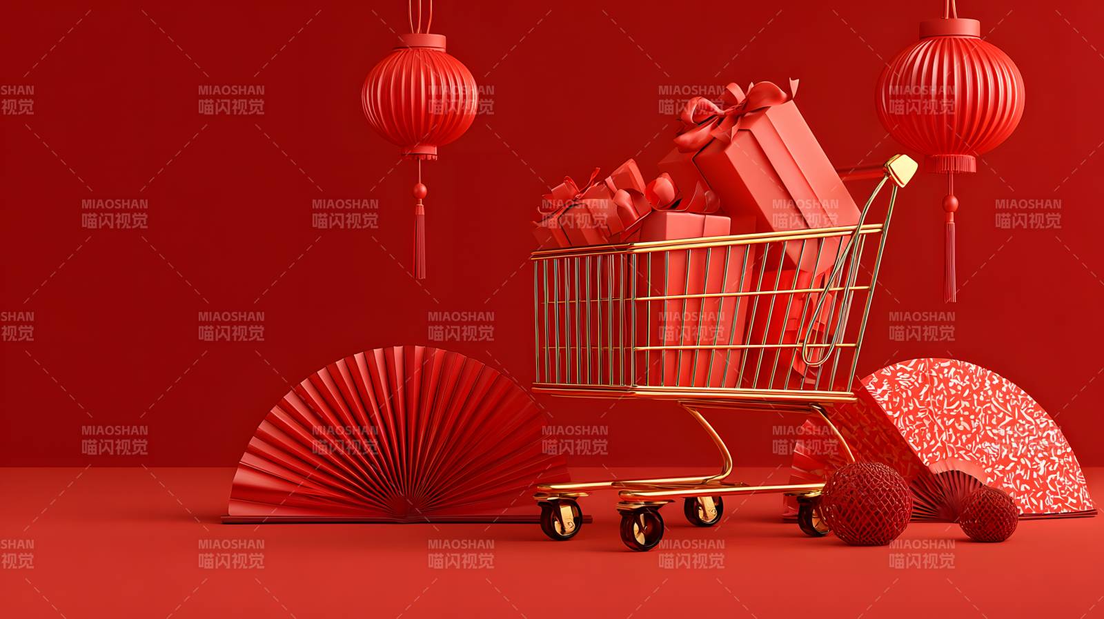 红金购物车迎新春礼图片